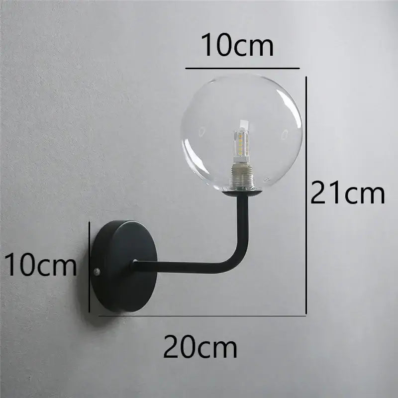 Brass Glass Ball Nordic Wall Lamp