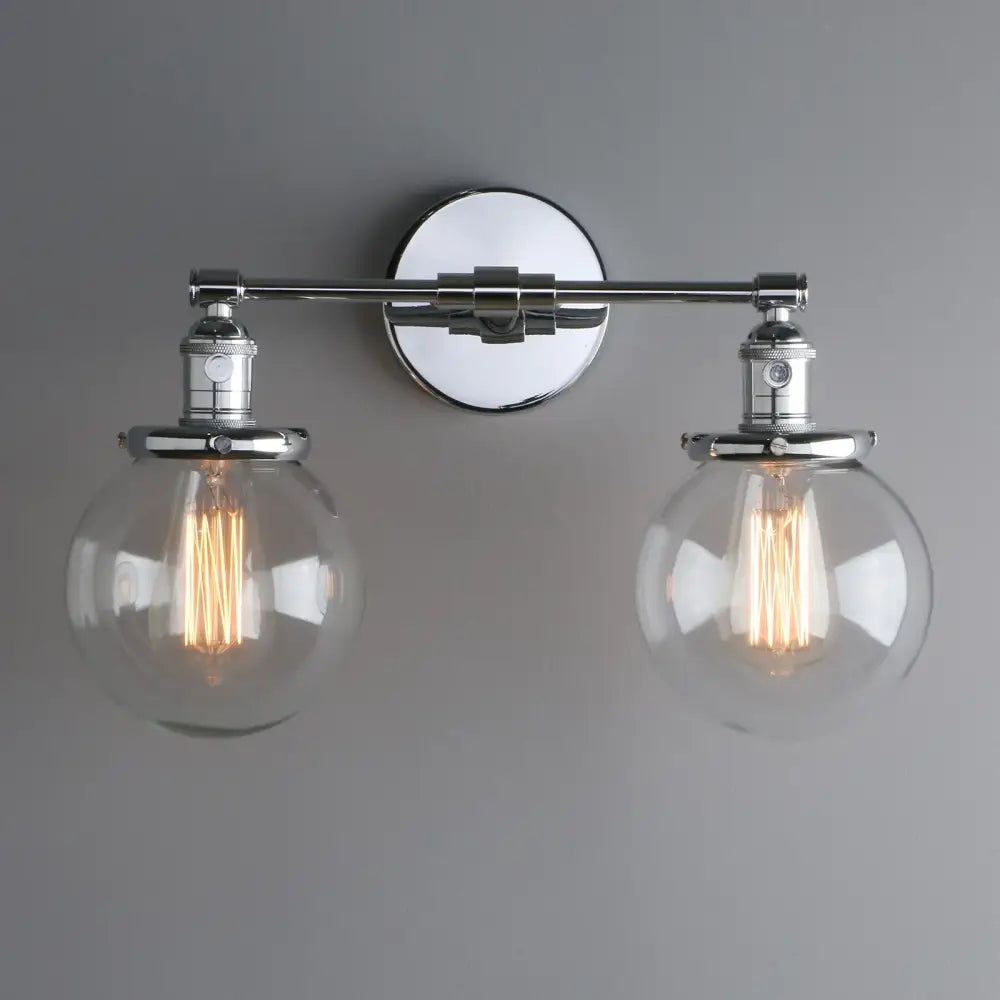 Chrome Glass Globe Sconce