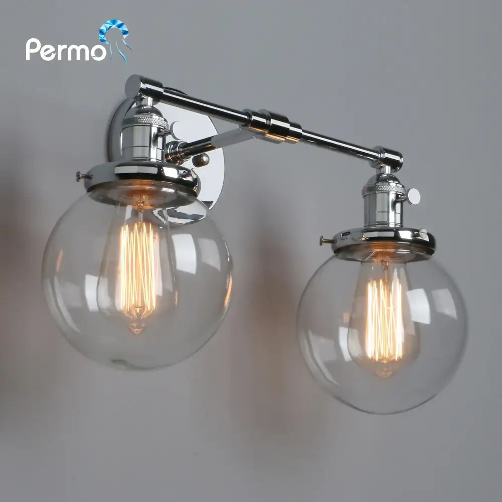 Chrome Glass Globe Sconce
