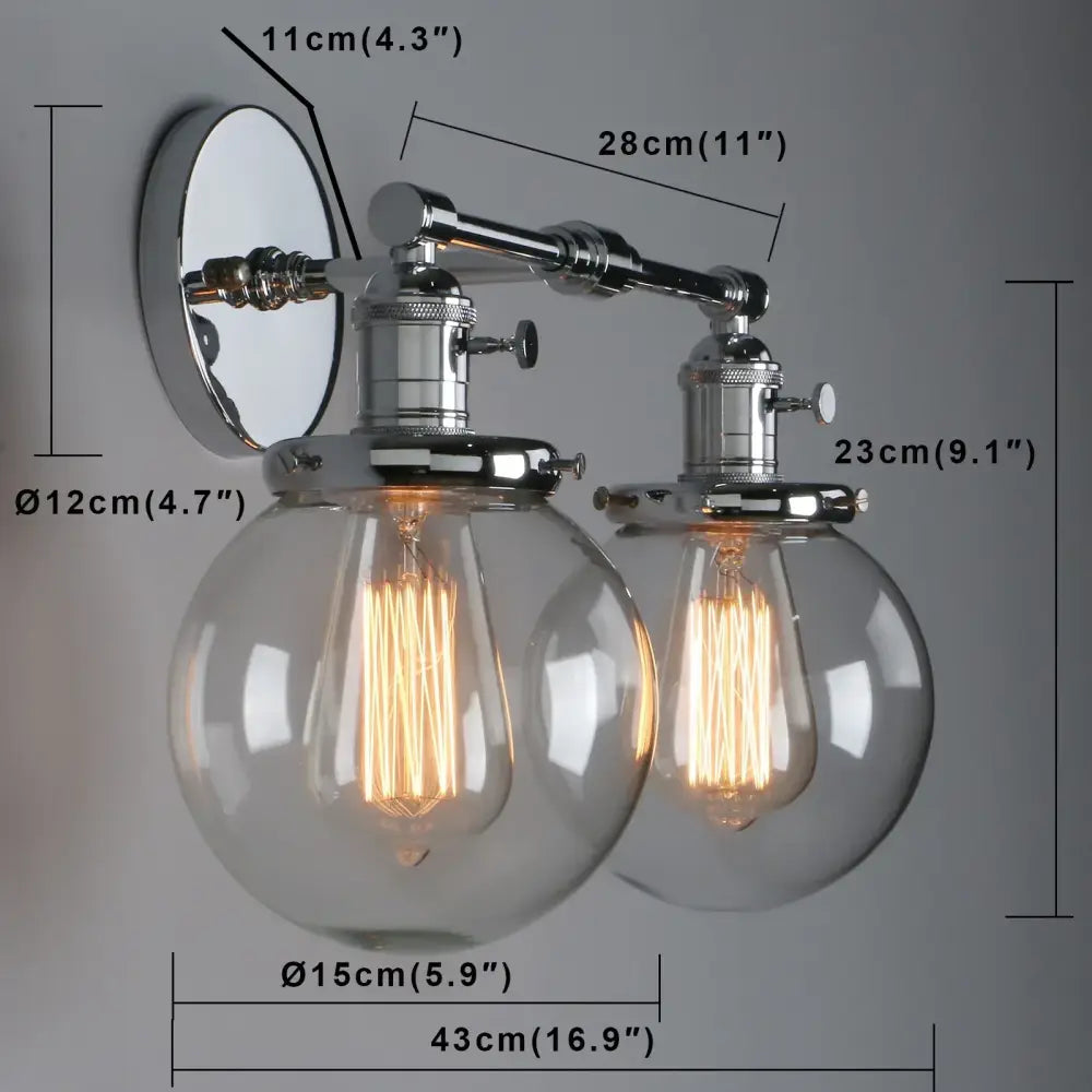 Chrome Glass Globe Sconce