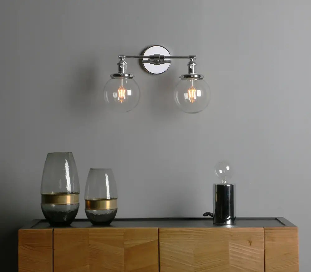 Chrome Glass Globe Sconce