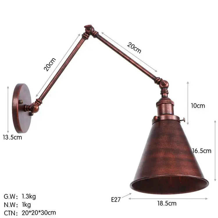 Copper Industrial Wall Lamp
