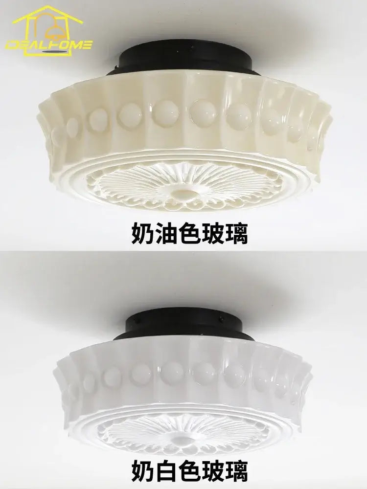 Cream Glass LED Ceiling Light