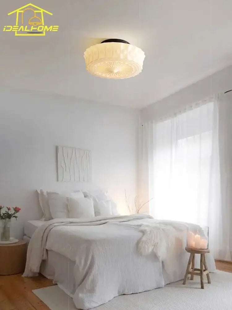 Cream Glass LED Ceiling Light