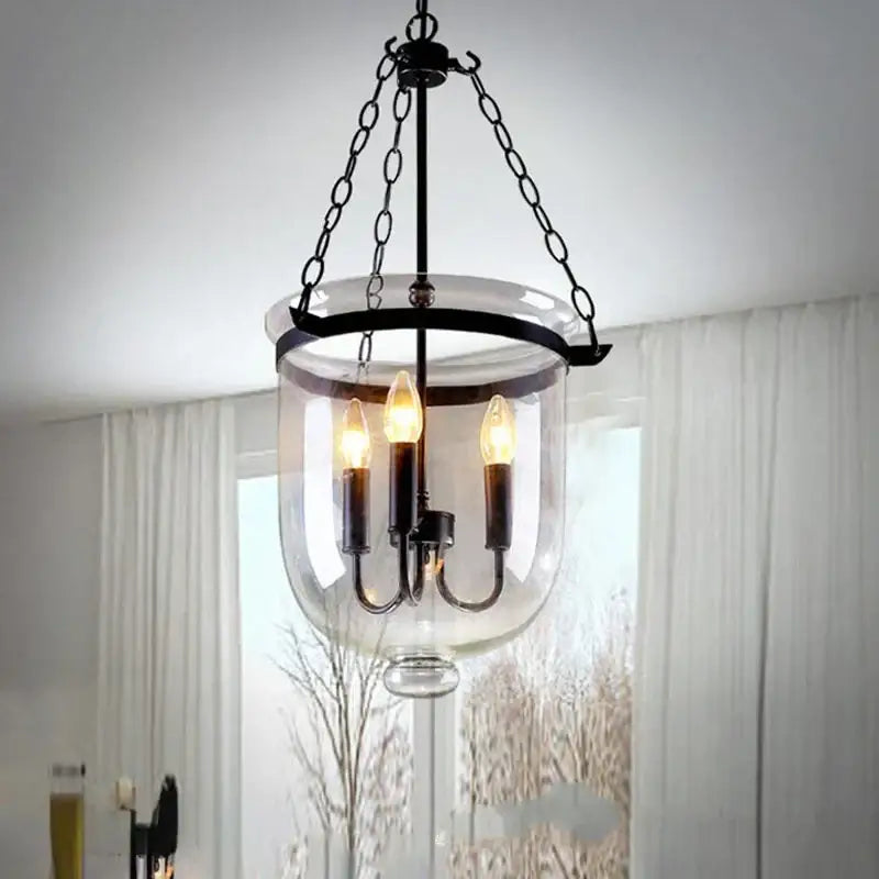Bronze Glass Bucket Pendant