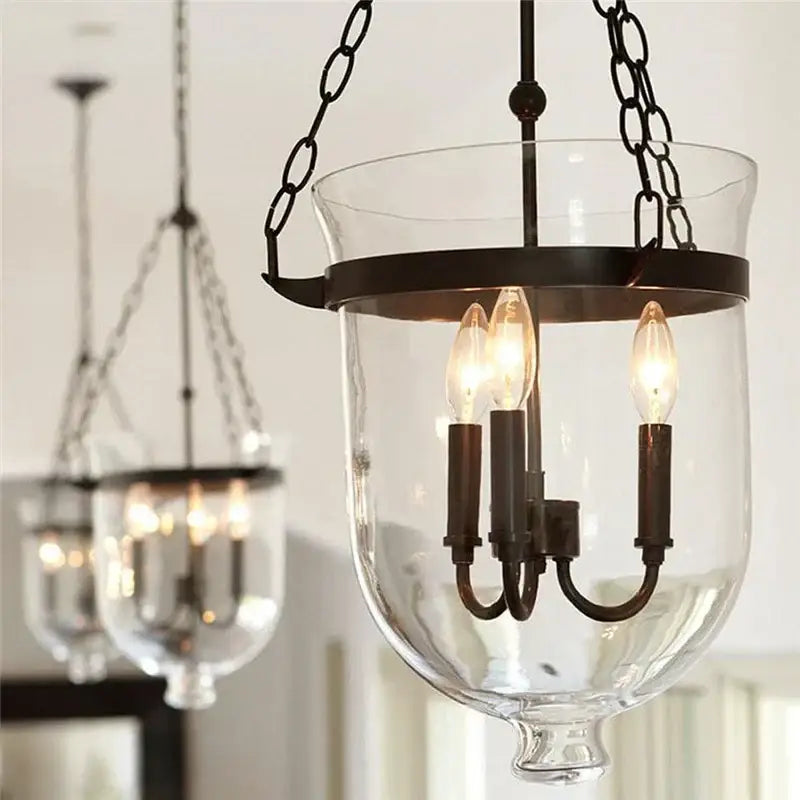 Bronze Glass Bucket Pendant