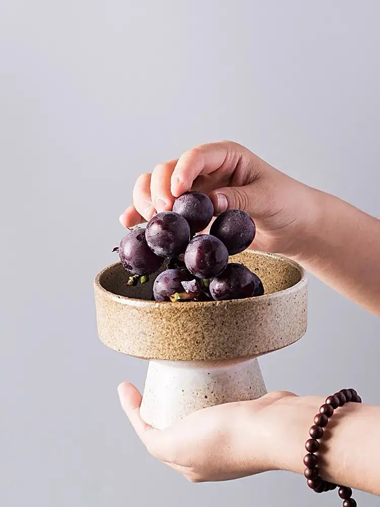 Speckled Ceramic Footed Bowl