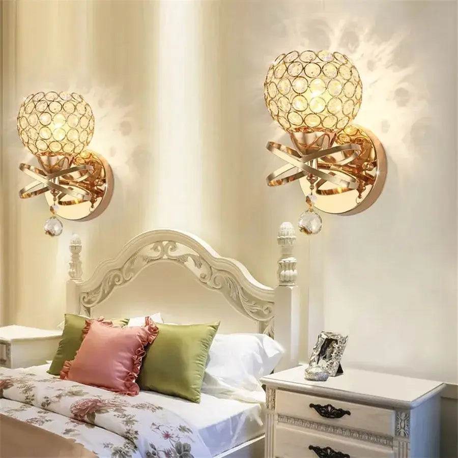 Gold Chrome Crystal Sconce