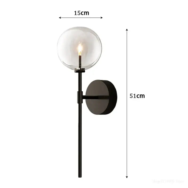 Gold Clear Glass Wall Sconce