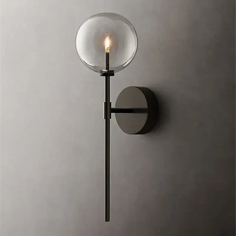 Gold Clear Glass Wall Sconce