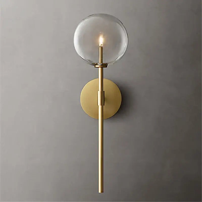Gold Clear Glass Wall Sconce
