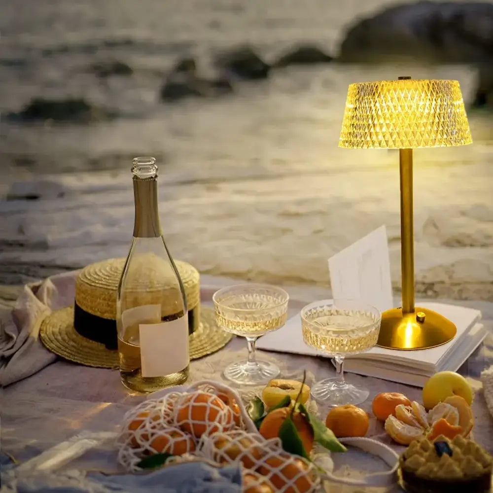 Gold Diamond Crystal Lamp