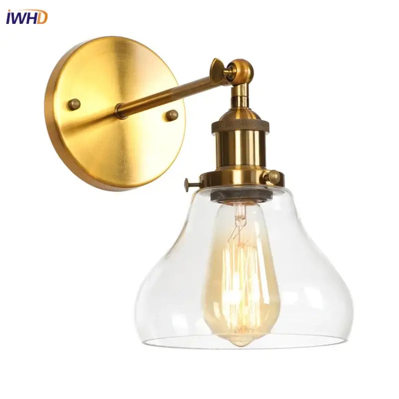 Gold LED Glass Wall Sconce
