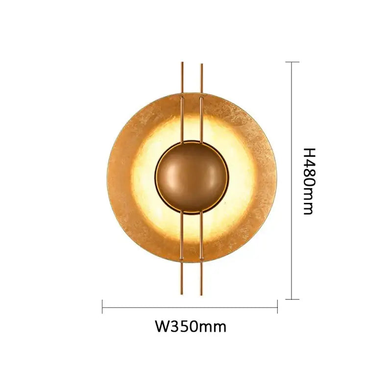 Gold Round Wall Lamp