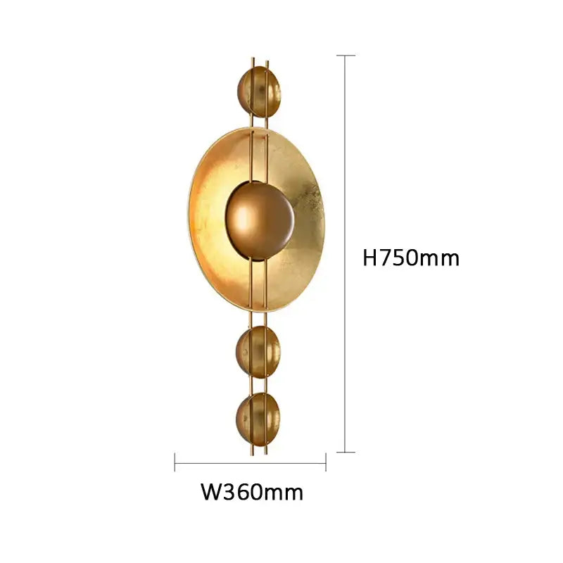 Gold Round Wall Lamp
