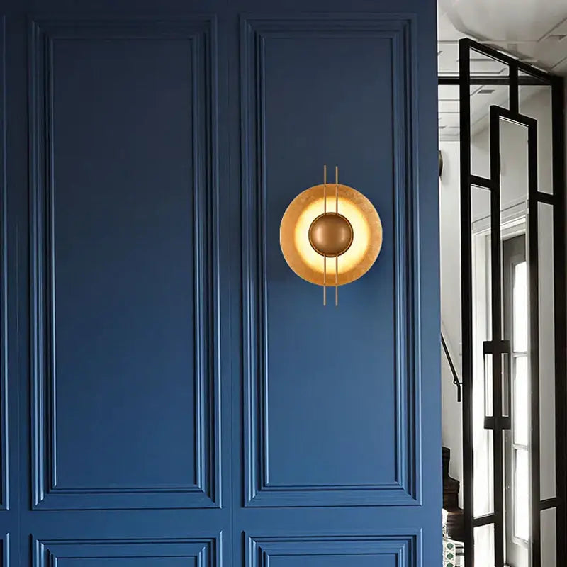 Gold Round Wall Lamp