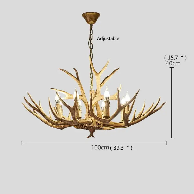 Brown Antler LED Chandelier
