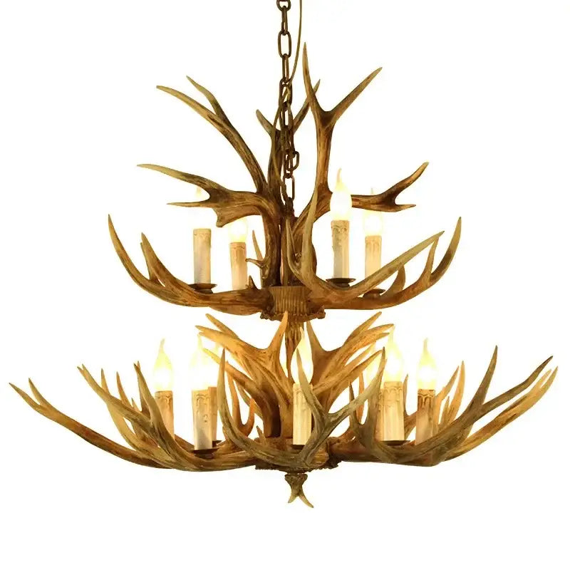 Brown Antler LED Chandelier