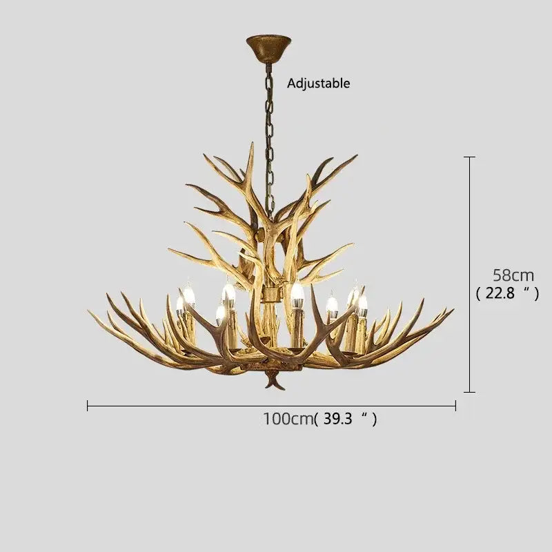 Brown Antler LED Chandelier