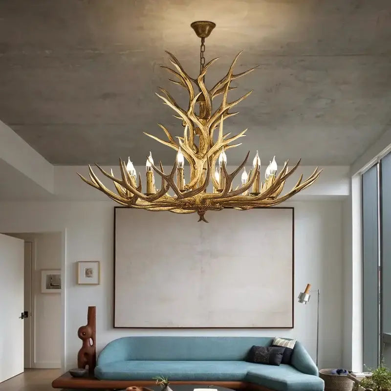 Brown Antler LED Chandelier