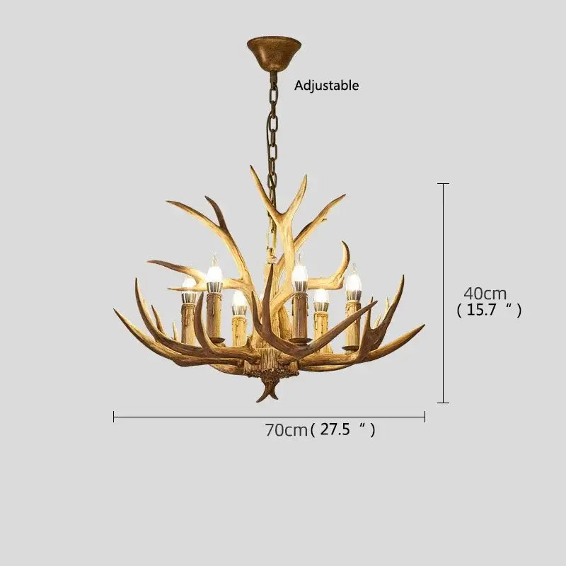 Brown Antler LED Chandelier