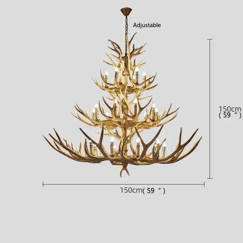 Brown Antler LED Chandelier