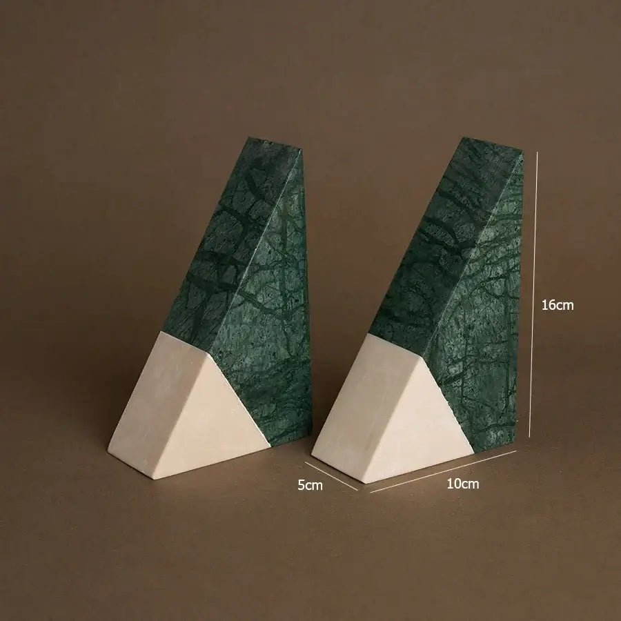 Green Marble Bookends