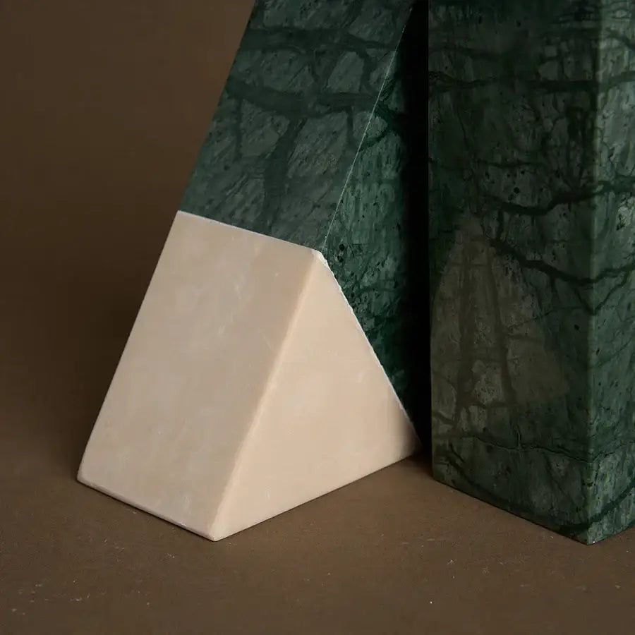 Green Marble Bookends