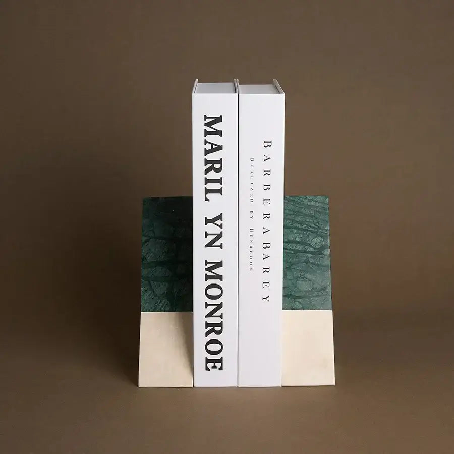 Green Marble Bookends