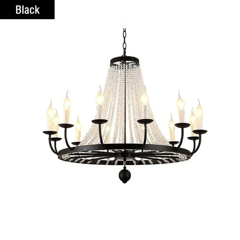 Black Crystal Chandelier For Living Areas