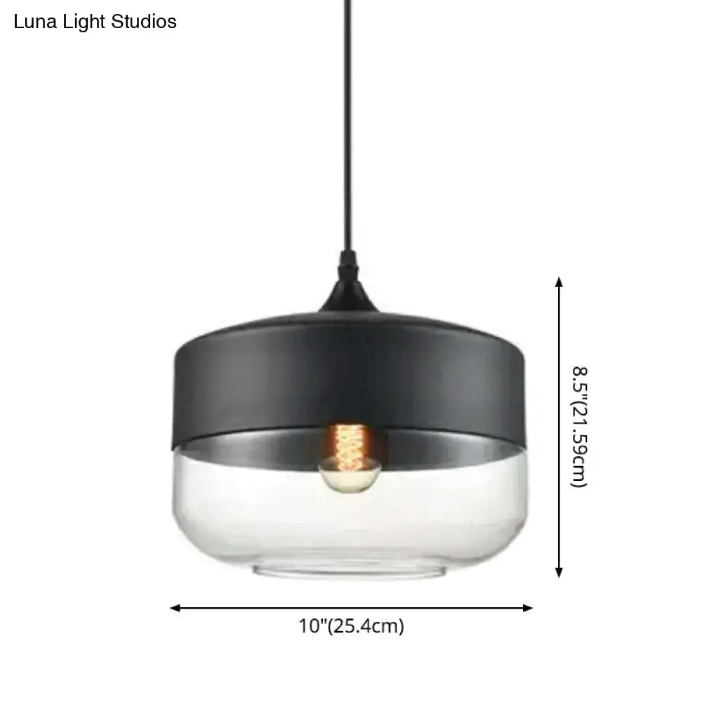 Black Smoked Glass Retro Single-Light Pendant