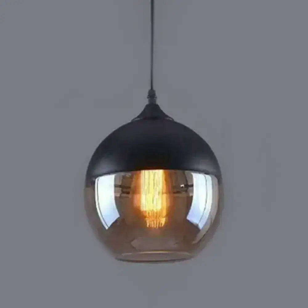Black Smoked Glass Retro Single-Light Pendant