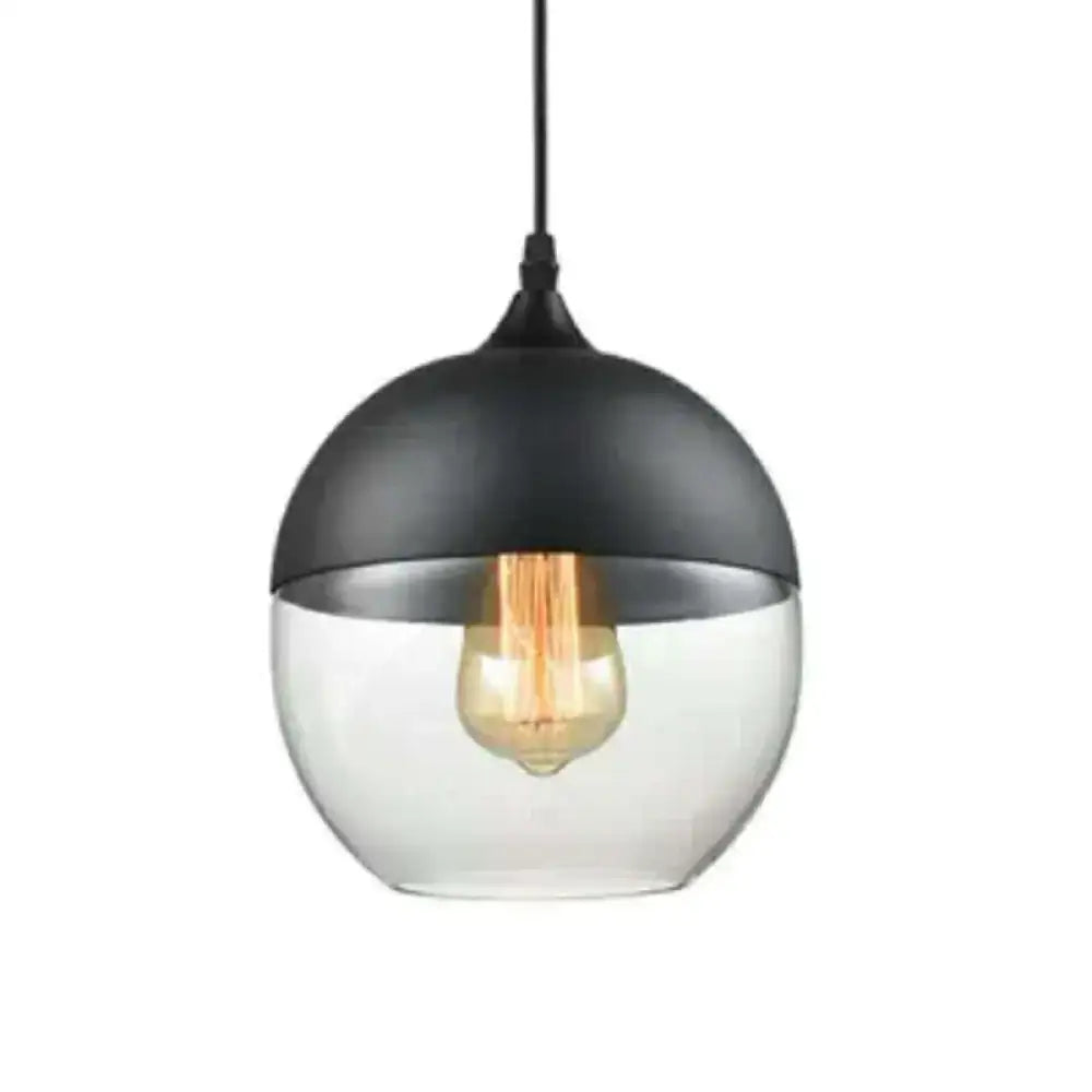 Black Smoked Glass Retro Single-Light Pendant