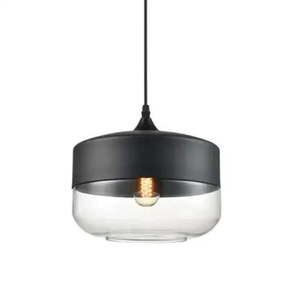 Black Smoked Glass Retro Single-Light Pendant