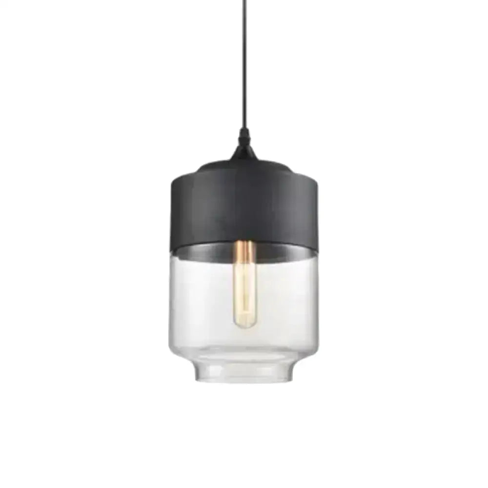 Black Smoked Glass Retro Single-Light Pendant