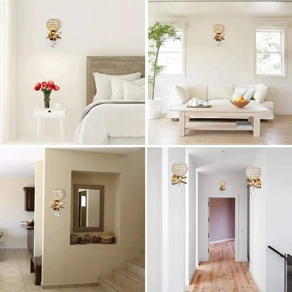 Silver Gold Crystal Sconce