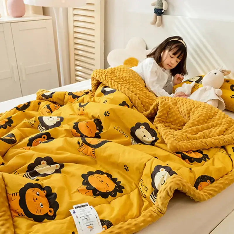 Mustard Cotton Floral Quilt