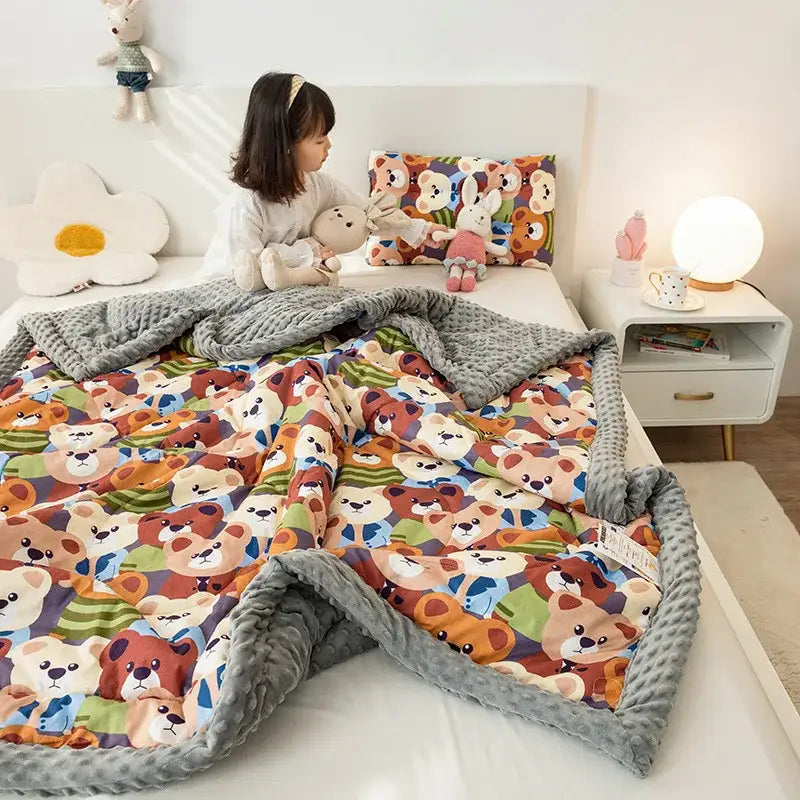 Mustard Cotton Floral Quilt
