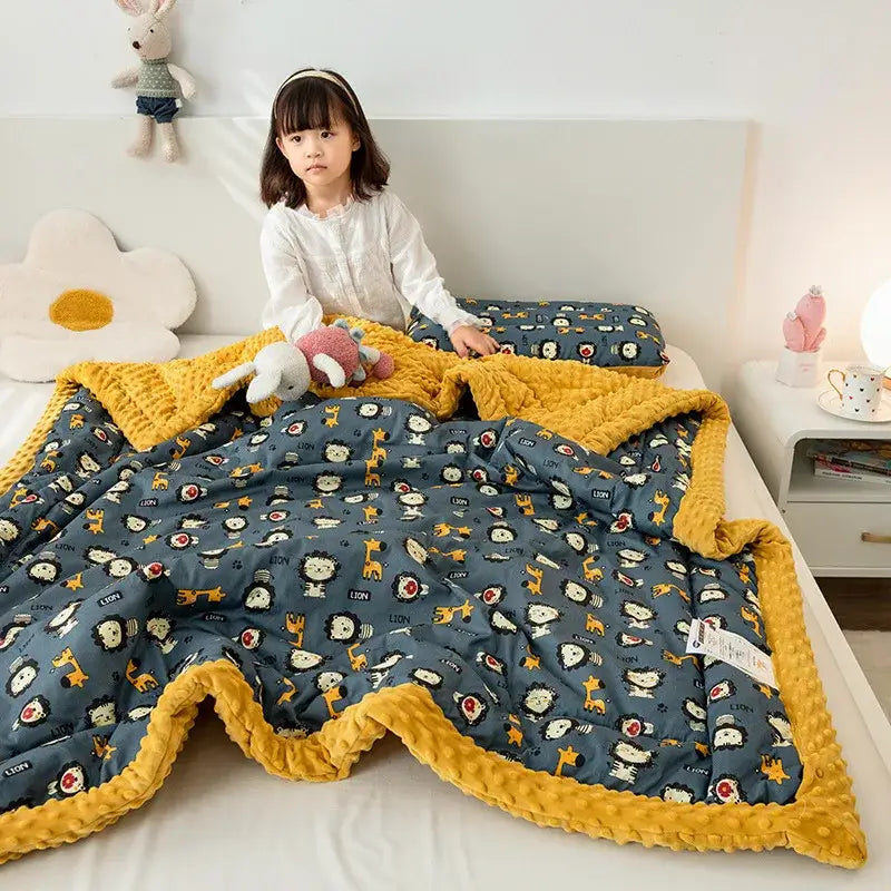 Mustard Cotton Floral Quilt