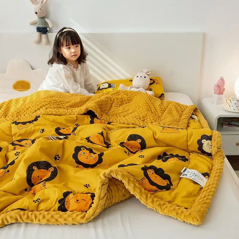 Mustard Cotton Floral Quilt