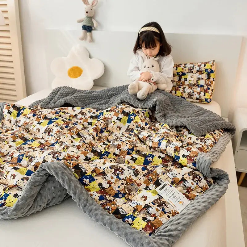 Mustard Cotton Floral Quilt