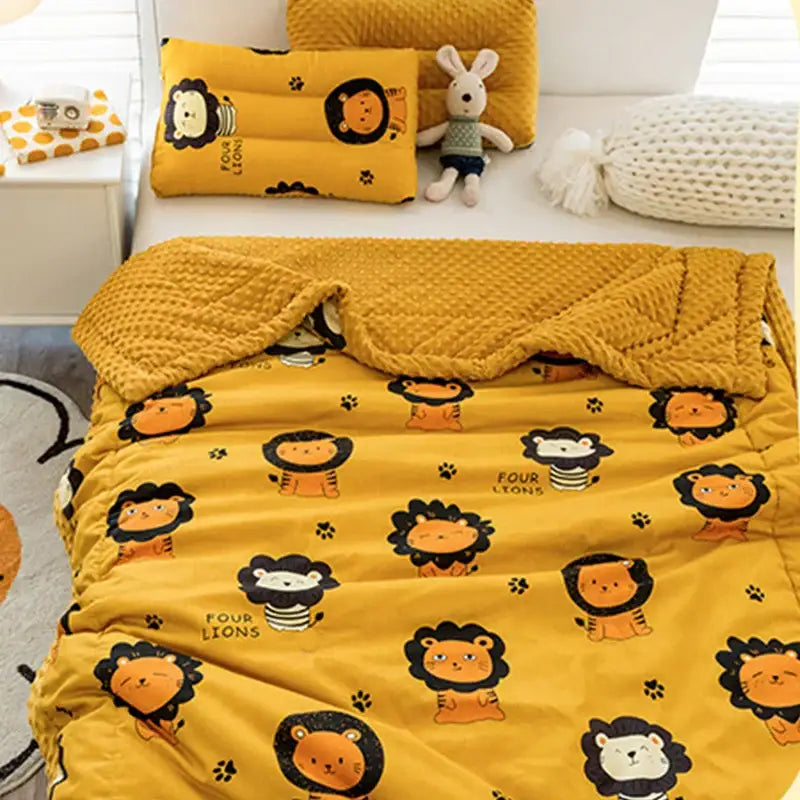 Mustard Cotton Floral Quilt
