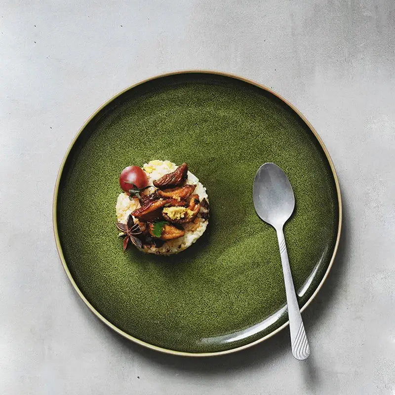 Green Ceramic Dinner Plates