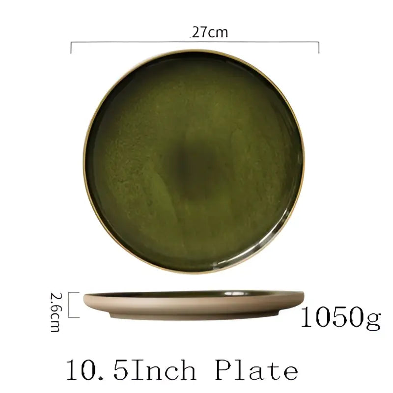 Green Ceramic Dinner Plates