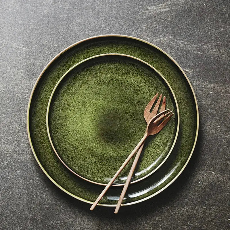 Green Ceramic Dinner Plates