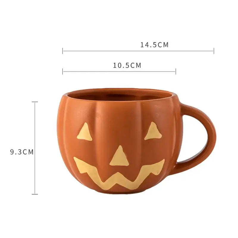 Orange Ceramic Pumpkin Mug Bone China 500ml