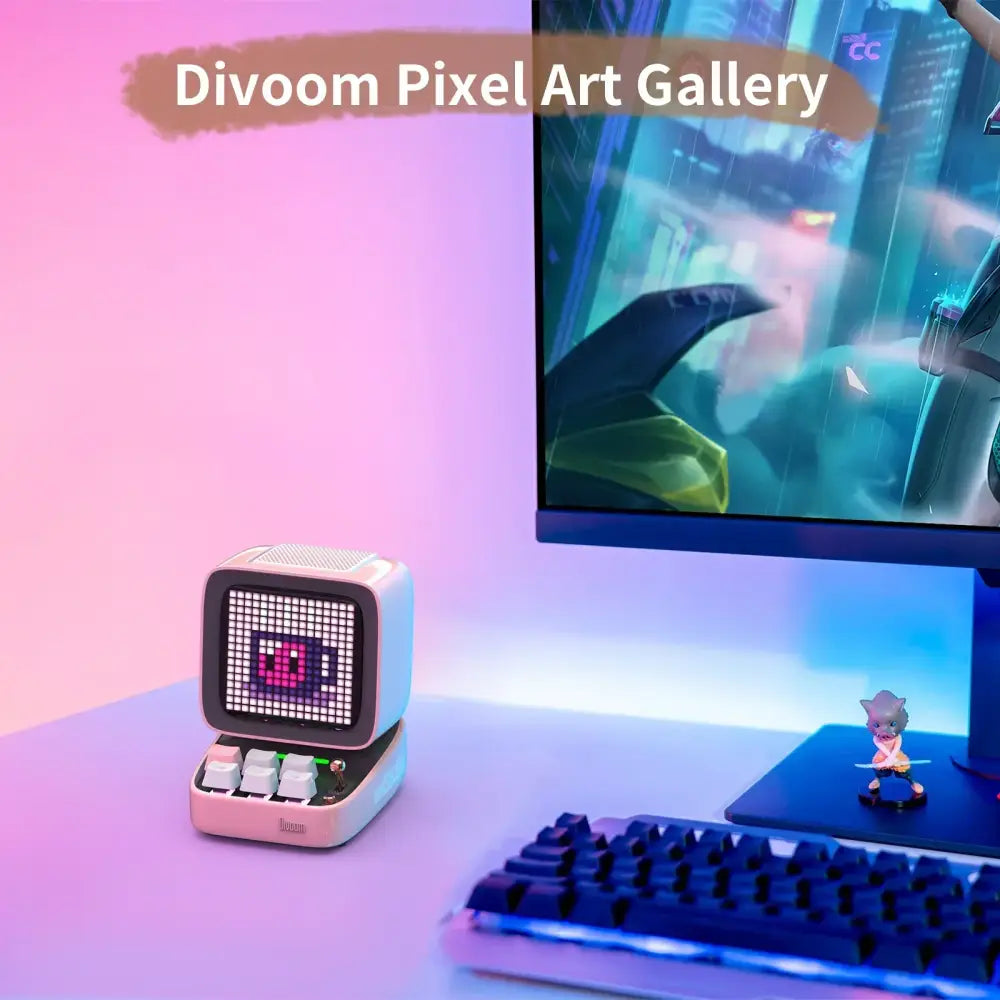 Pink Pixel Art Speaker