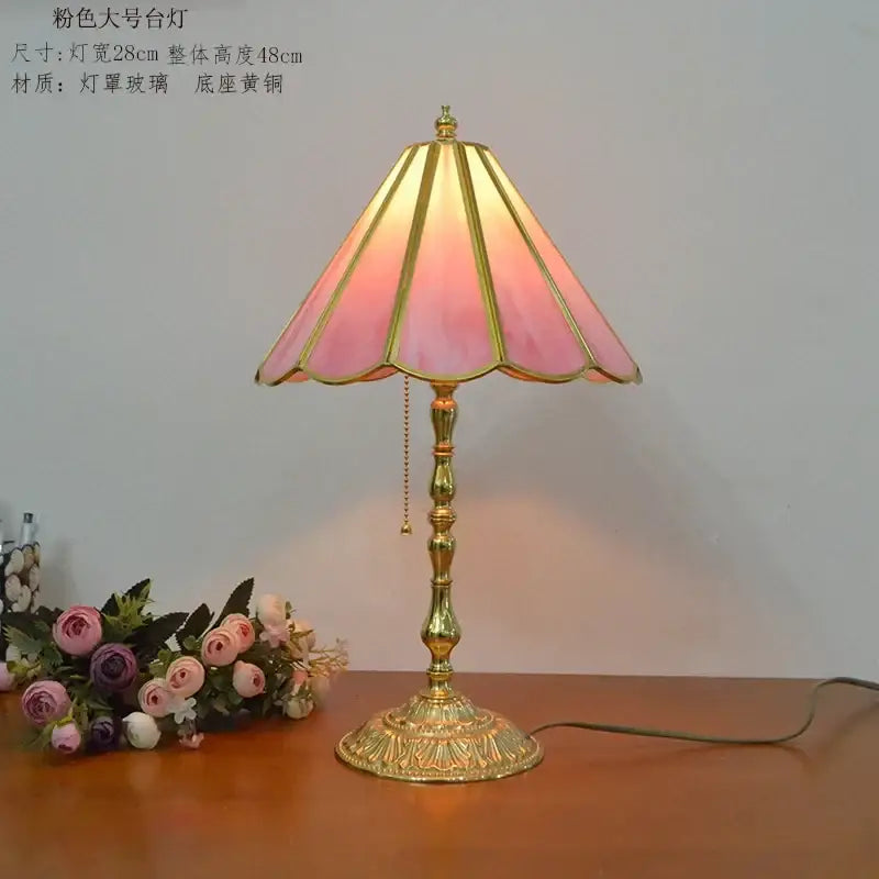 Pink Brass Desk Lamp