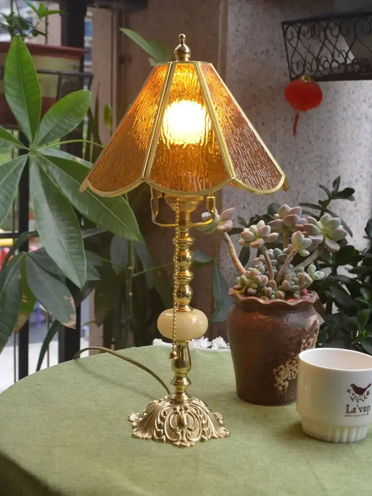 Pink Brass Desk Lamp