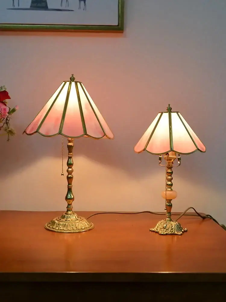 Pink Brass Desk Lamp